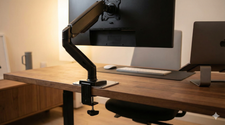 螢幕支架會夾壞桌子嗎？搞懂 VESA 規格與 3 個「安裝補強」防雷術（含補強片教學）