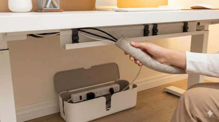 告別桌下盤絲洞：只需 500 元的「隱形整線術」與 3 款必備收納神器（含蛇管教學）